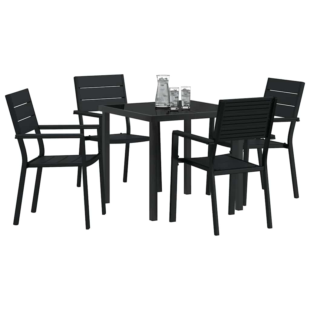 Ensemble de salle à manger pour jardin 5 pcs Noir - XIOS