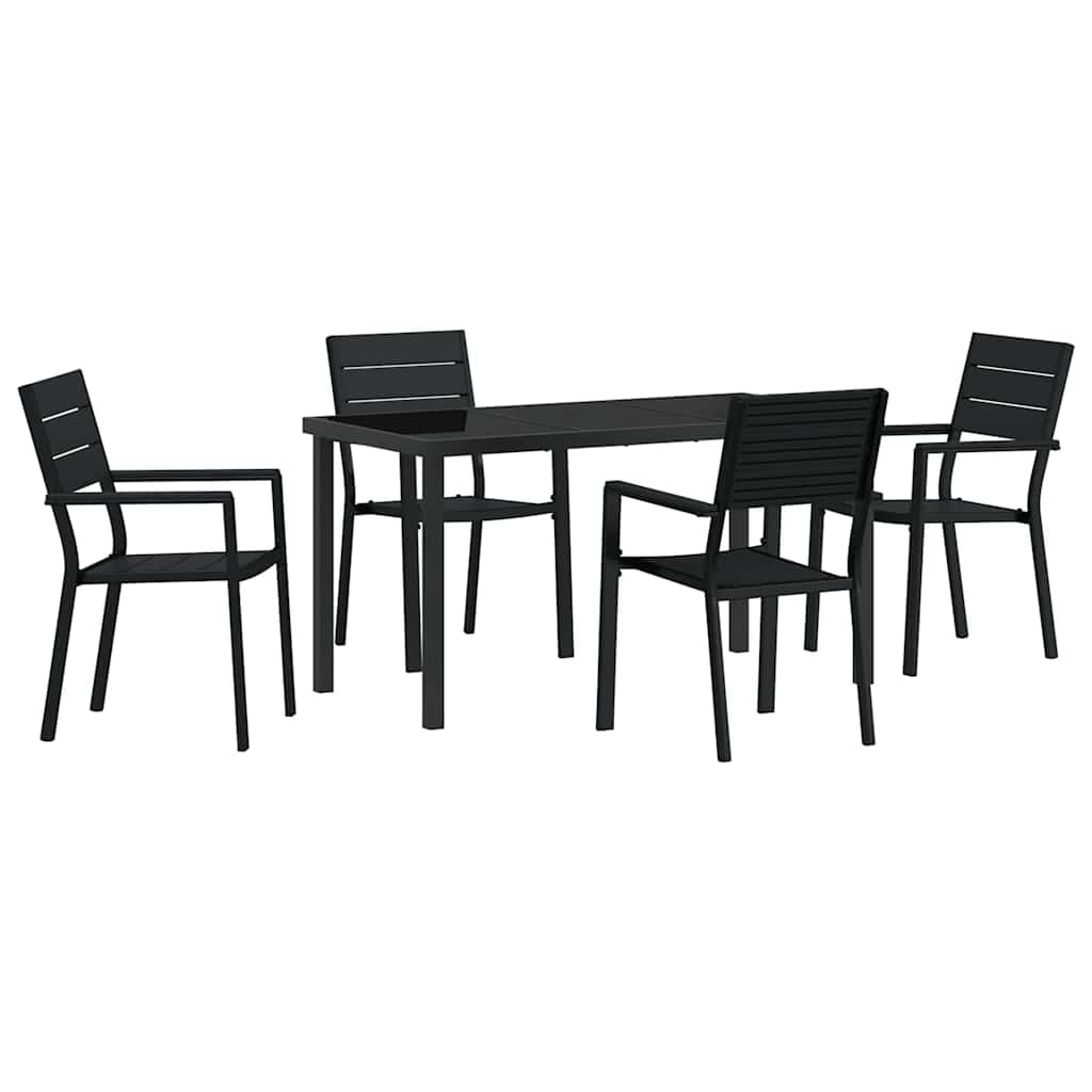 Ensemble de salle à manger pour jardin 5 pcs Noir - XIOS