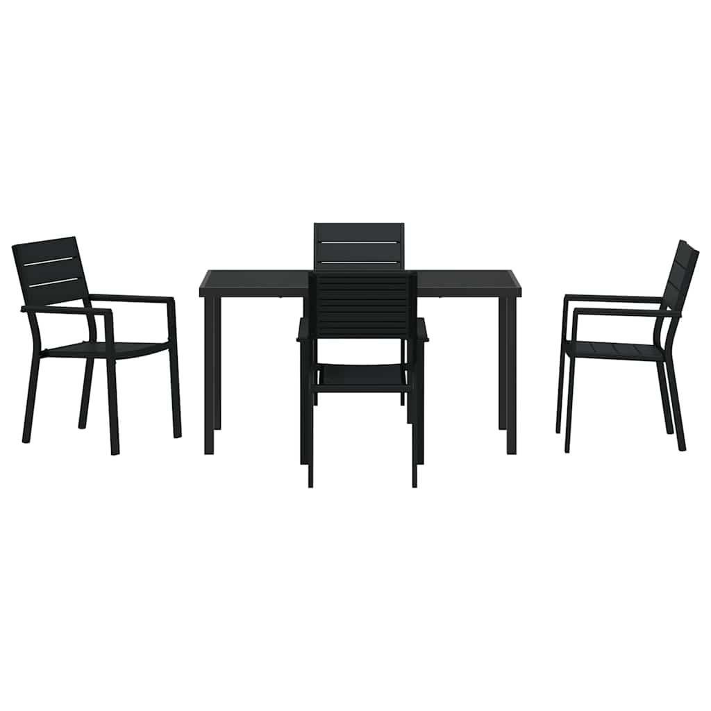 Ensemble de salle à manger pour jardin 5 pcs Noir - XIOS