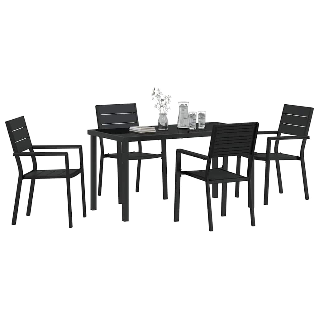 Ensemble de salle à manger pour jardin 5 pcs Noir - XIOS