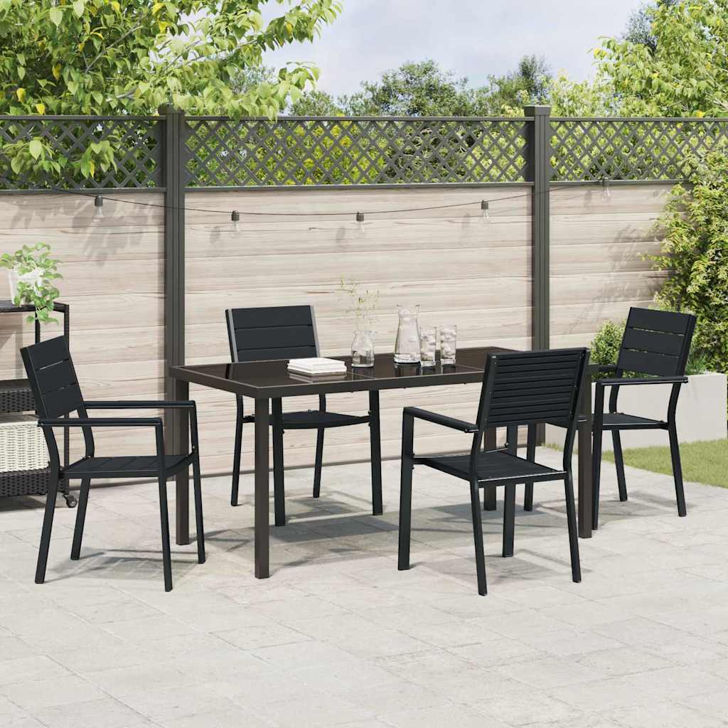 Ensemble de salle à manger pour jardin 5 pcs Noir - XIOS
