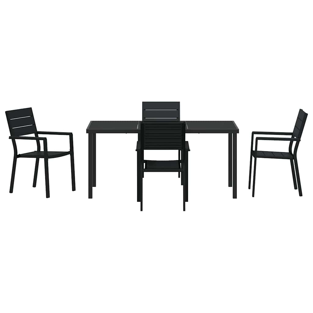 Ensemble de salle à manger pour jardin 5 pcs Noir - XIOS