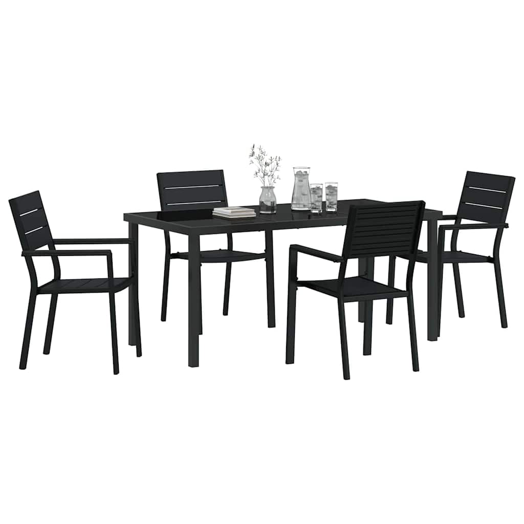 Ensemble de salle à manger pour jardin 5 pcs Noir - XIOS