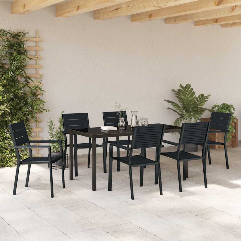 Ensemble de salle à manger pour jardin 7 pcs Noir - XIOS
