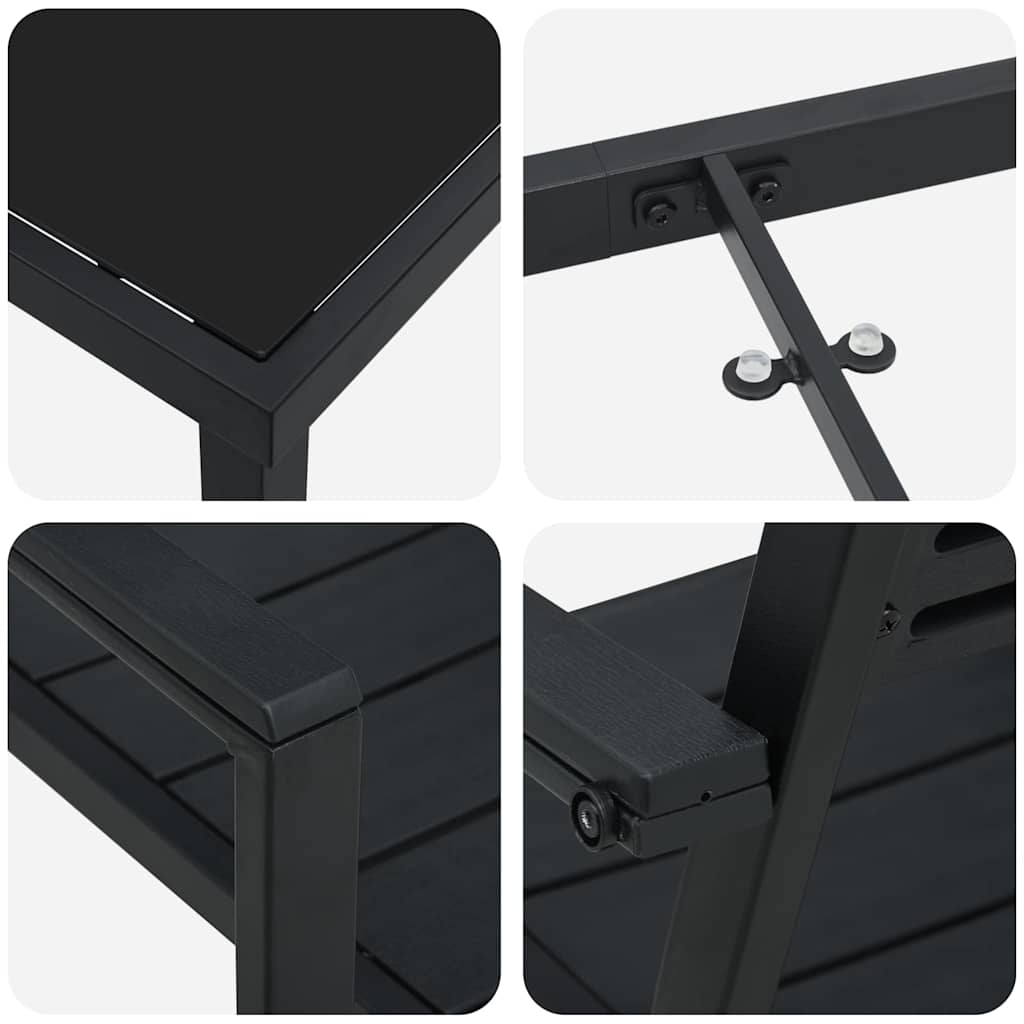 Ensemble de salle à manger pour jardin 7 pcs Noir - XIOS