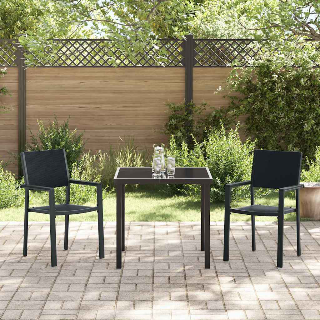 Ensemble de salle à manger pour jardin 3 pcs Noir - XIOS