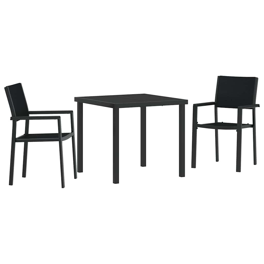 Ensemble de salle à manger pour jardin 3 pcs Noir - XIOS