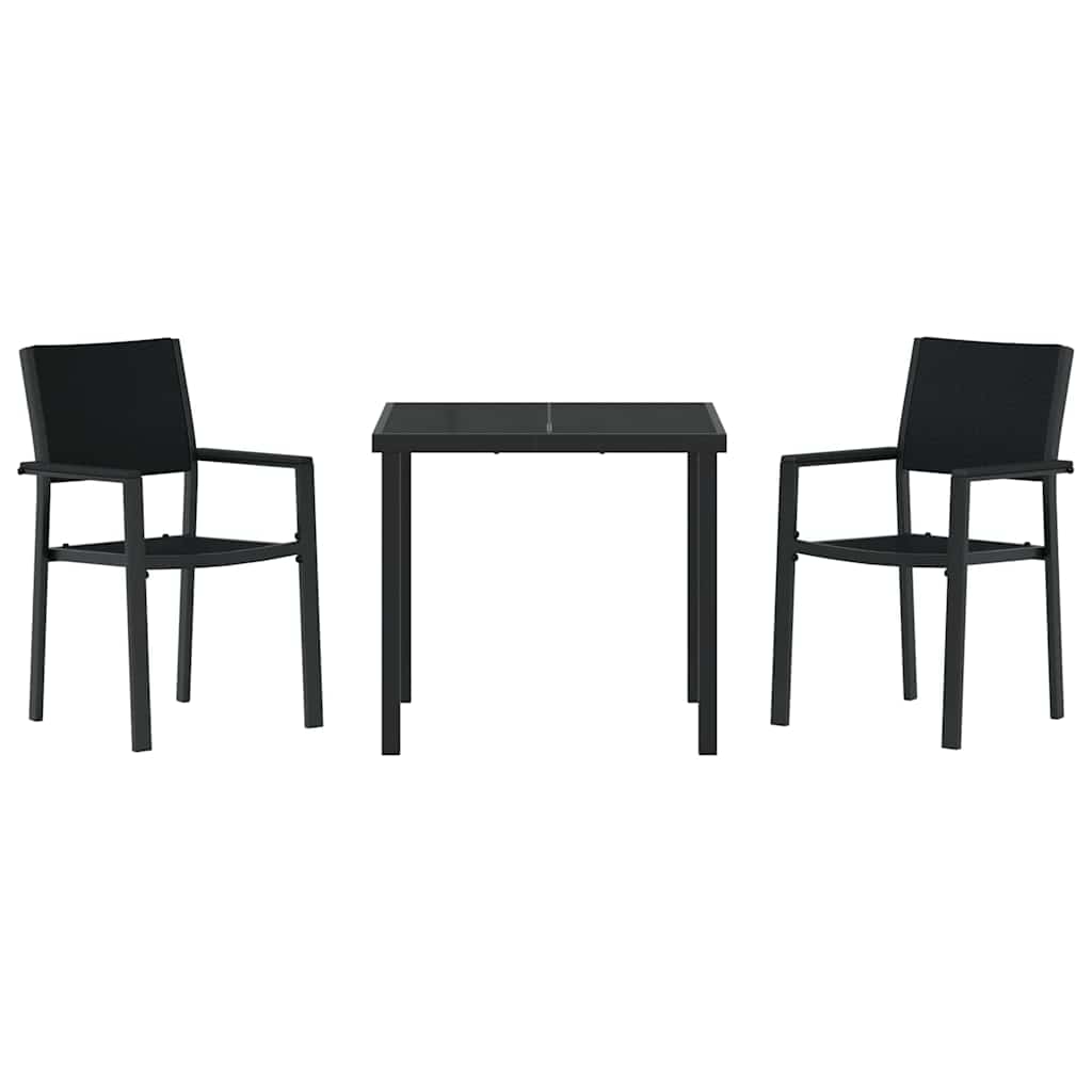 Ensemble de salle à manger pour jardin 3 pcs Noir - XIOS