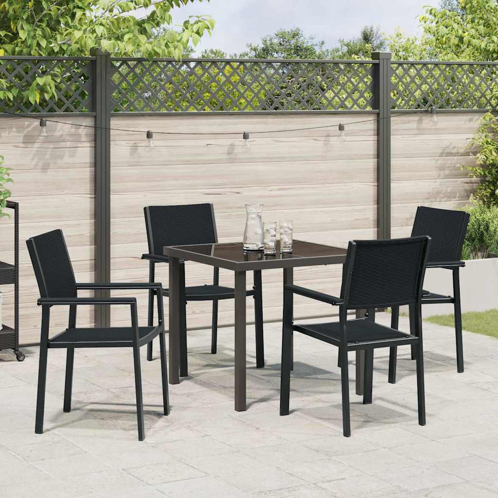 Ensemble de salle à manger pour jardin 5 pcs Noir - XIOS