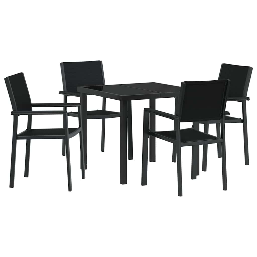 Ensemble de salle à manger pour jardin 5 pcs Noir - XIOS