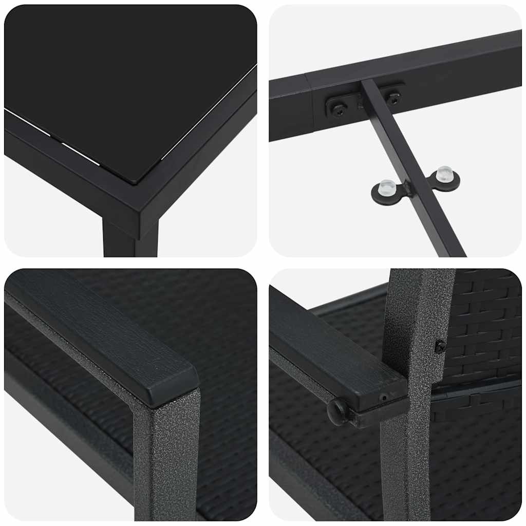 Ensemble de salle à manger pour jardin 5 pcs Noir - XIOS
