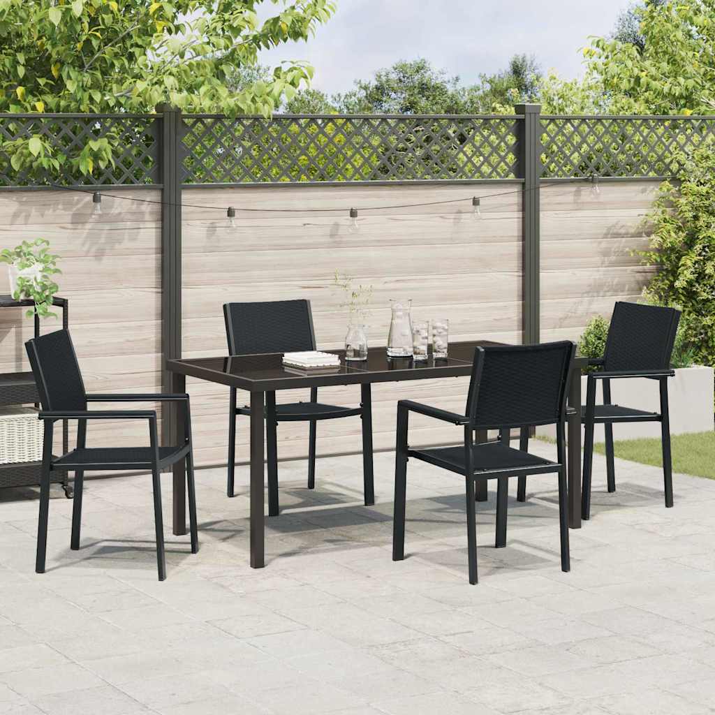 Ensemble de salle à manger pour jardin 5 pcs Noir - XIOS