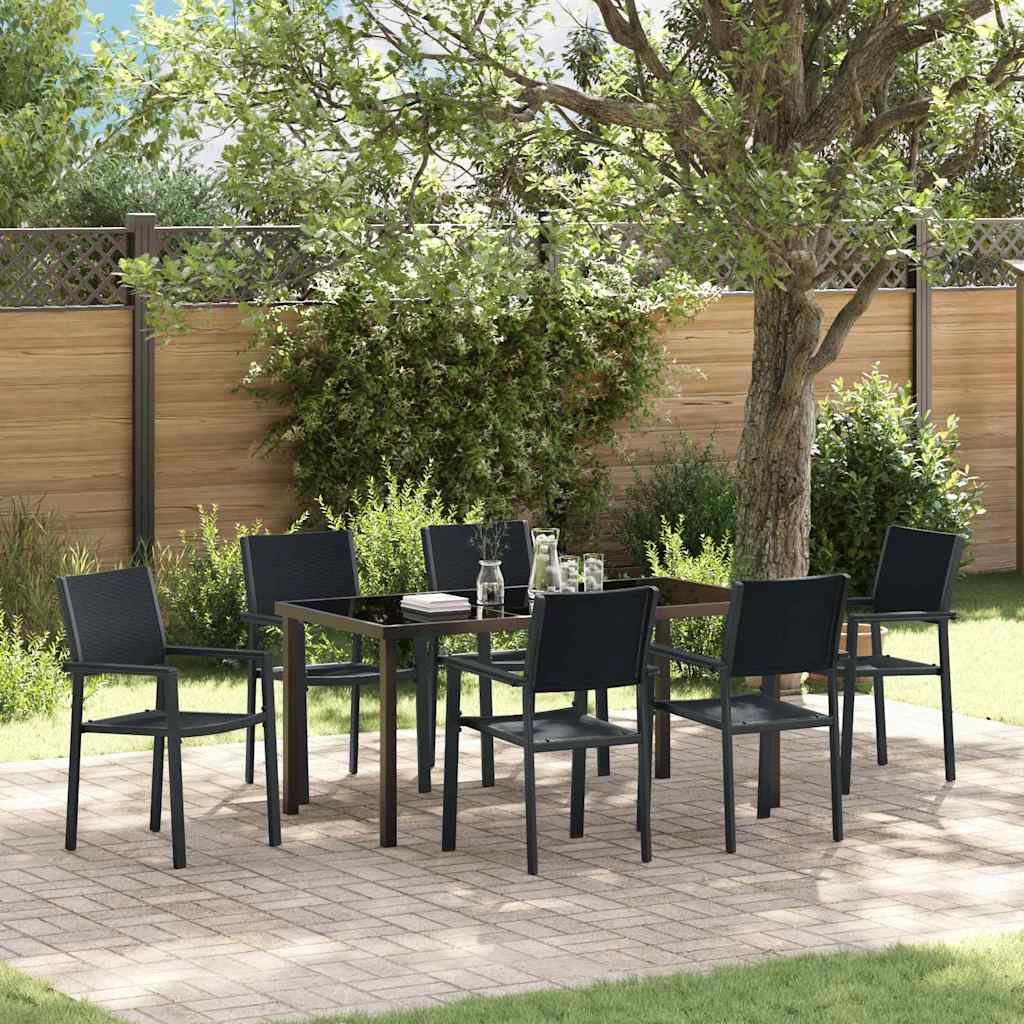 Ensemble de salle à manger pour jardin 7 pcs Noir - XIOS