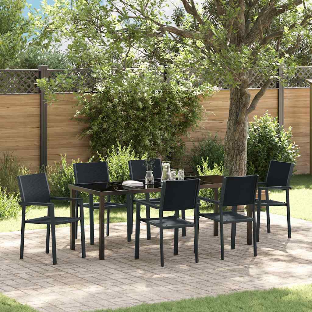 Ensemble de salle à manger pour jardin 7 pcs Noir - XIOS