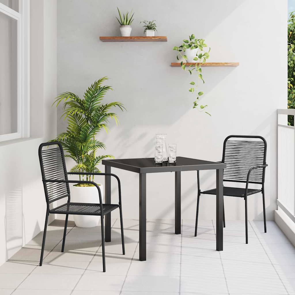 Ensemble de salle à manger pour jardin 3 pcs Noir - XIOS