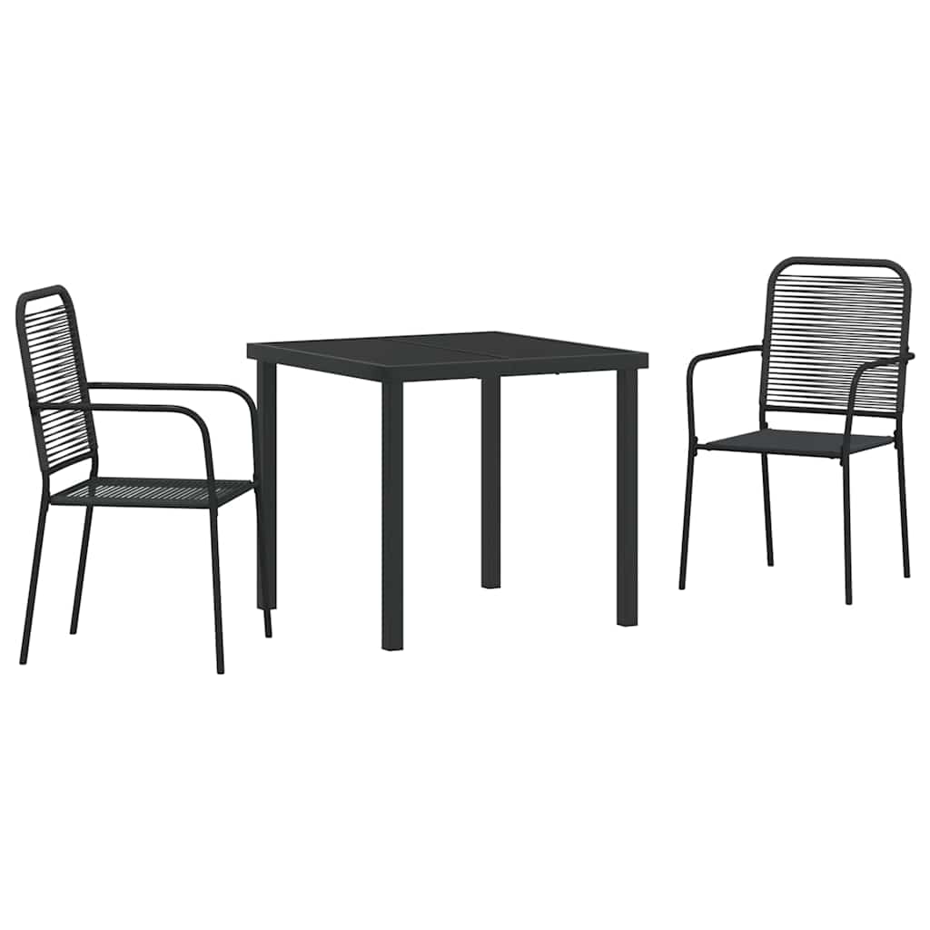 Ensemble de salle à manger pour jardin 3 pcs Noir - XIOS