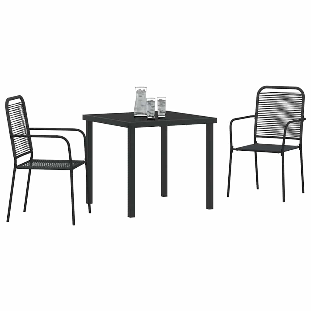 Ensemble de salle à manger pour jardin 3 pcs Noir - XIOS