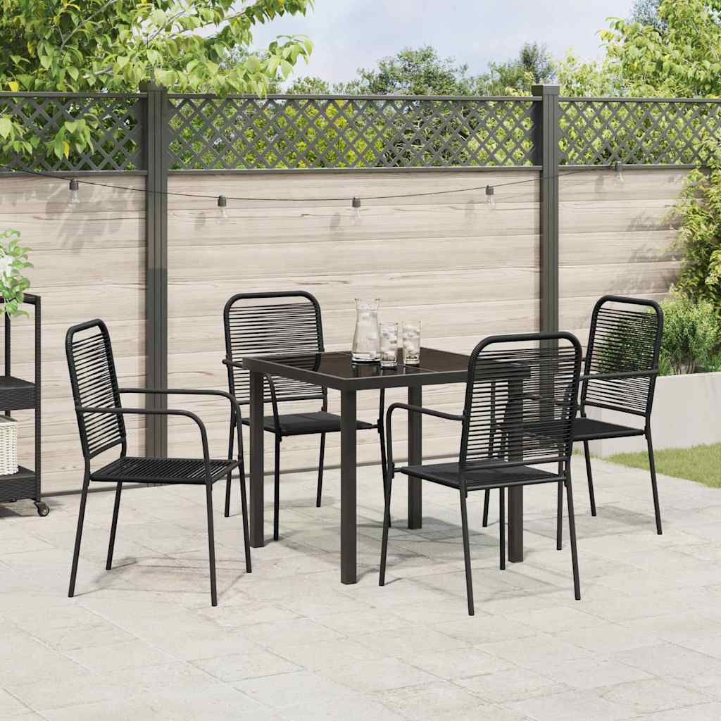 Ensemble de salle à manger pour jardin 5 pcs Noir - XIOS