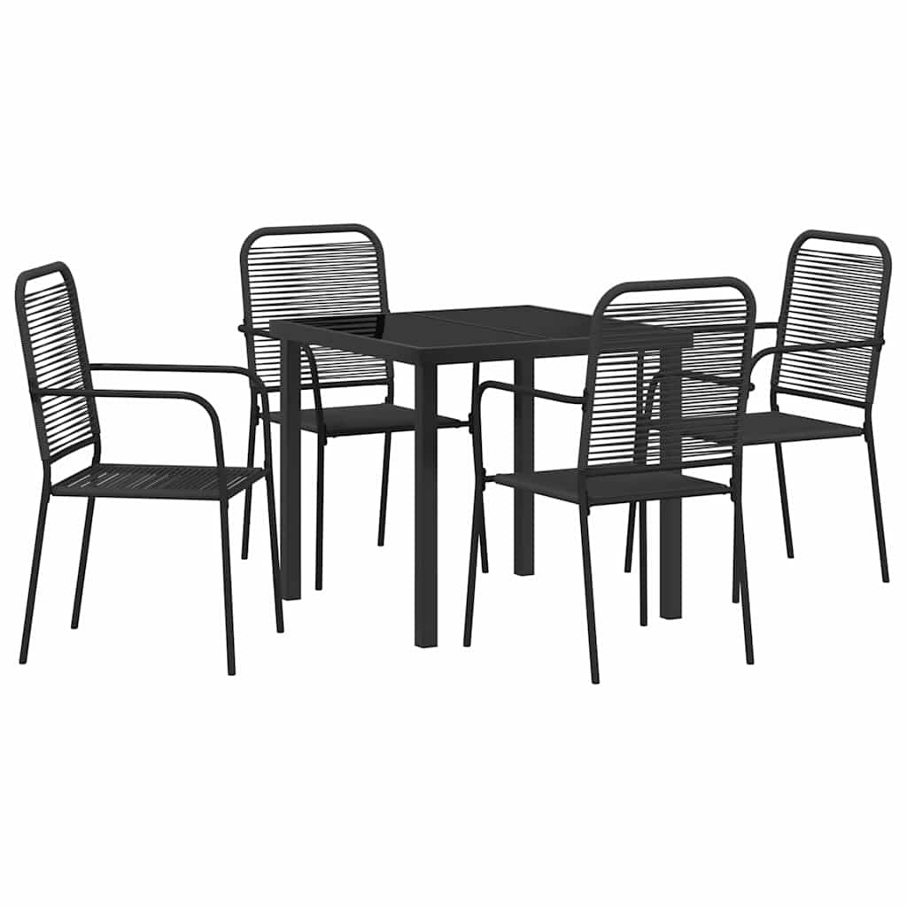 Ensemble de salle à manger pour jardin 5 pcs Noir - XIOS
