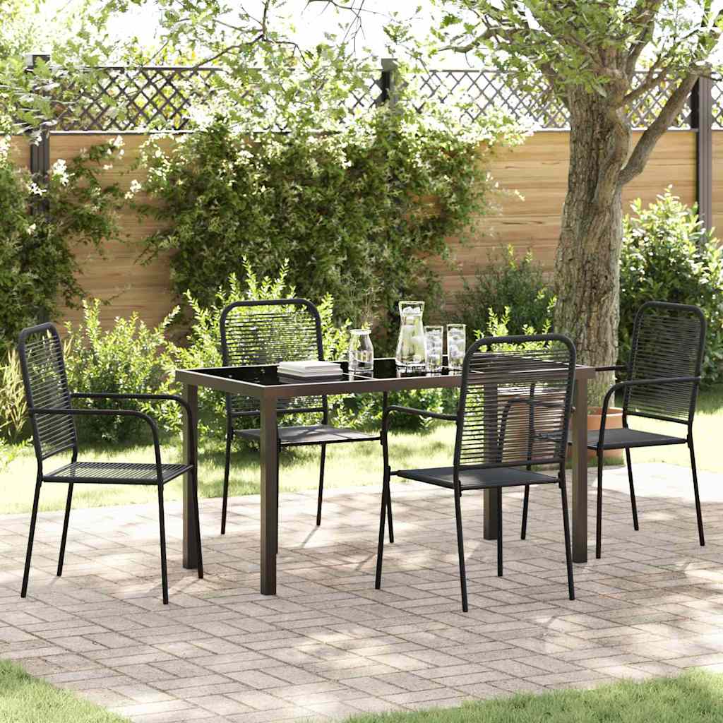 Ensemble de salle à manger pour jardin 5 pcs Noir - XIOS