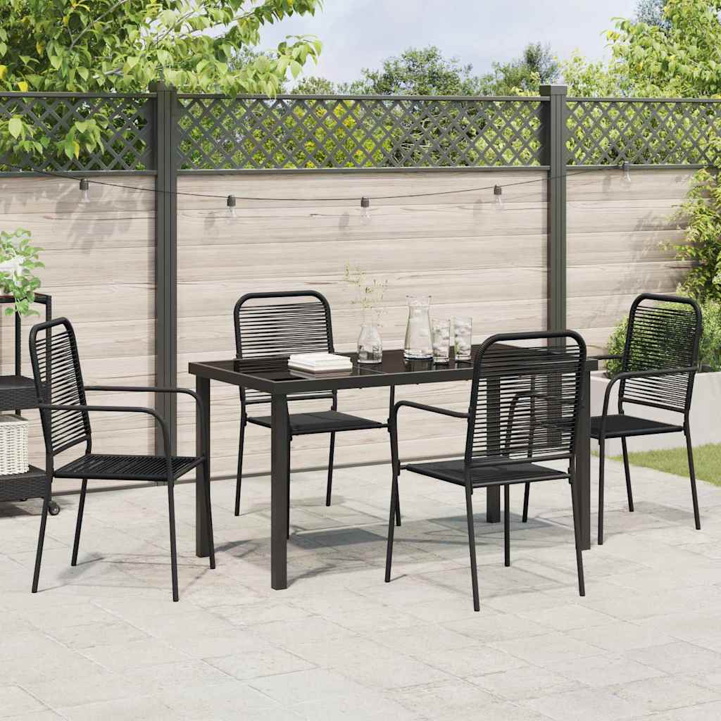 Ensemble de salle à manger pour jardin 5 pcs Noir - XIOS