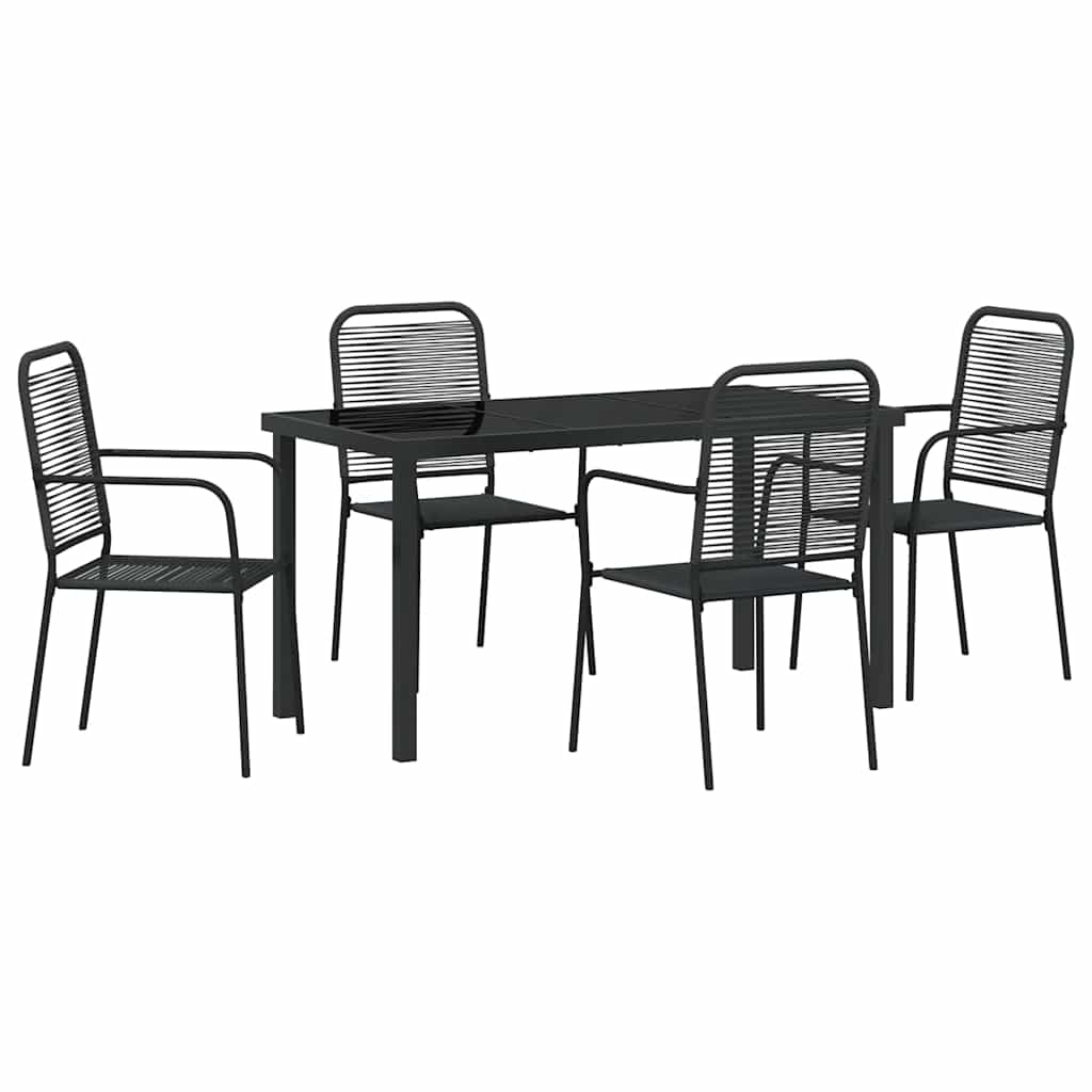 Ensemble de salle à manger pour jardin 5 pcs Noir - XIOS