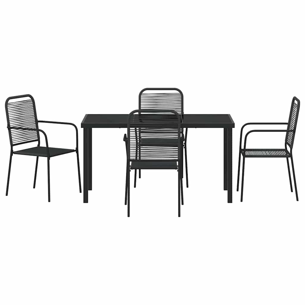 Ensemble de salle à manger pour jardin 5 pcs Noir - XIOS