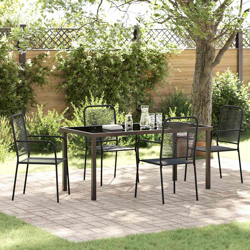 Ensemble de salle à manger pour jardin 5 pcs Noir - XIOS