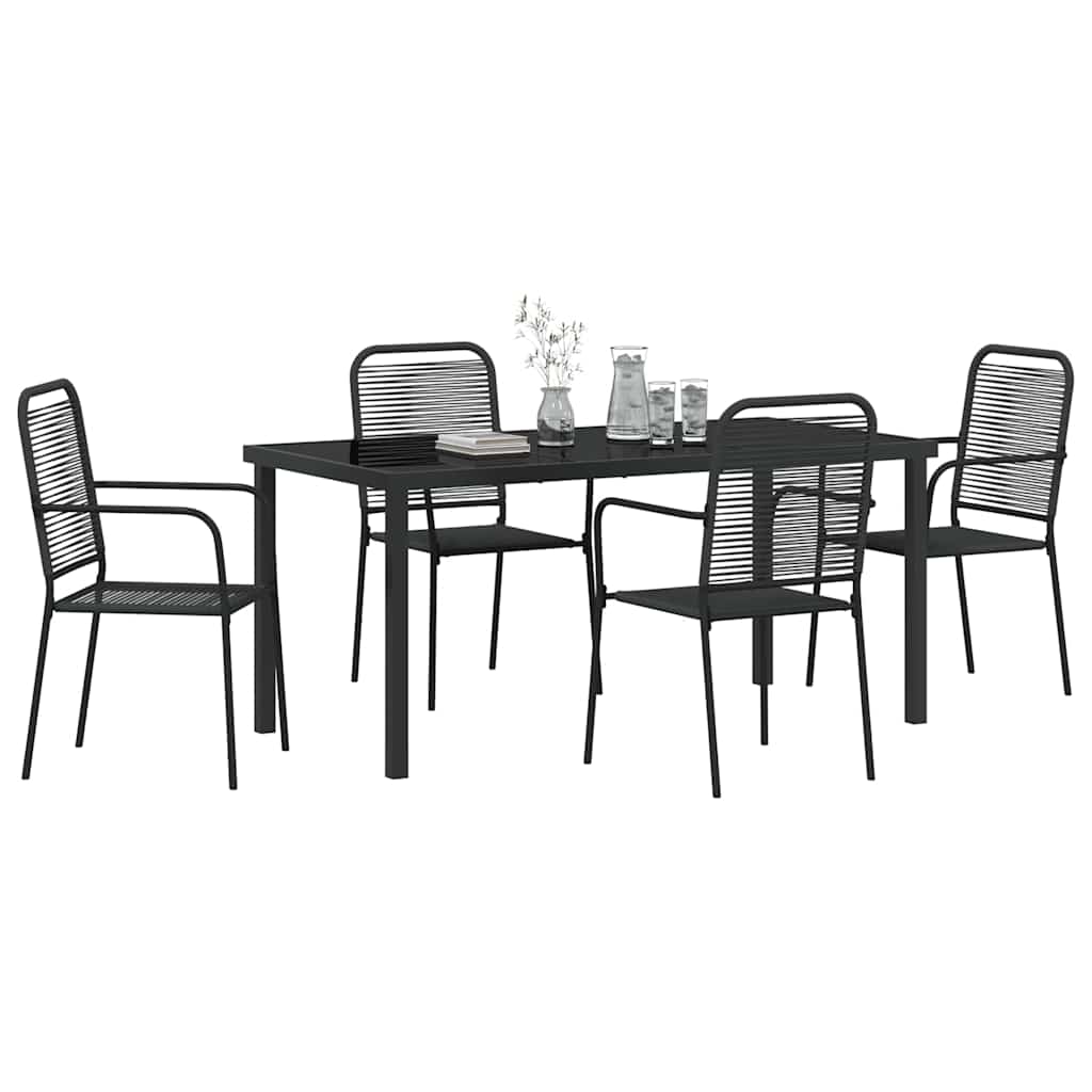 Ensemble de salle à manger pour jardin 5 pcs Noir - XIOS