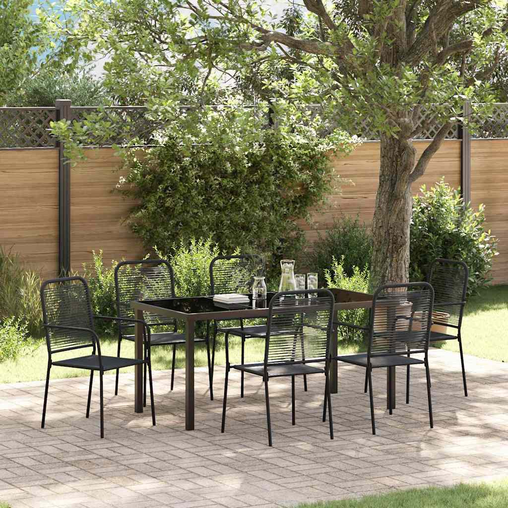 Ensemble de salle à manger pour jardin 7 pcs Noir - XIOS