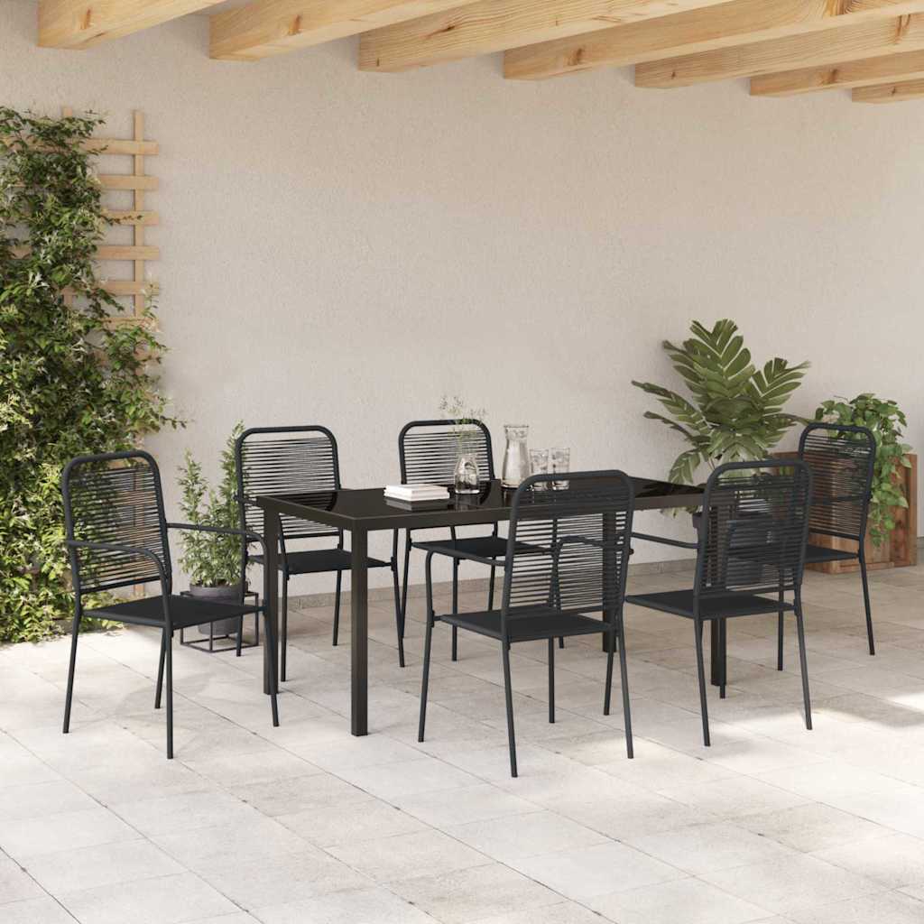 Ensemble de salle à manger pour jardin 7 pcs Noir - XIOS