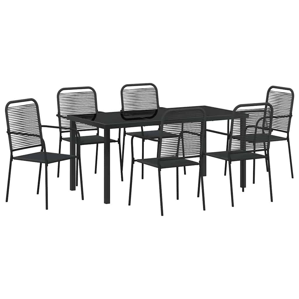 Ensemble de salle à manger pour jardin 7 pcs Noir - XIOS