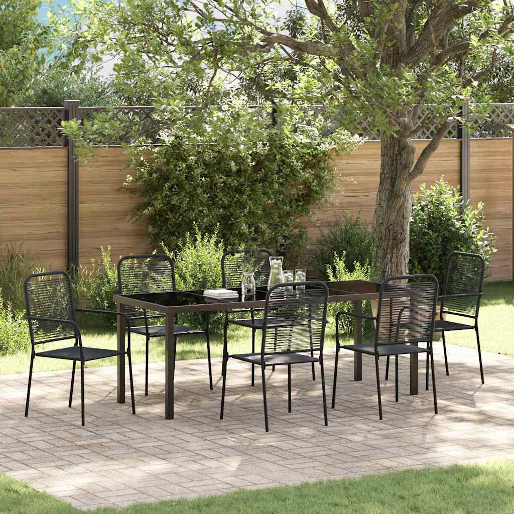 Ensemble de salle à manger pour jardin 7 pcs Noir - XIOS