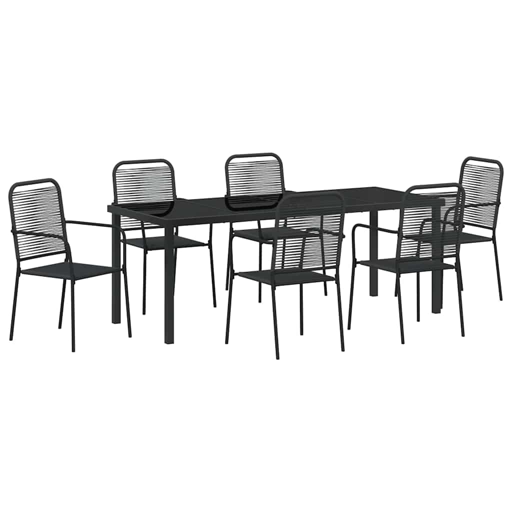 Ensemble de salle à manger pour jardin 7 pcs Noir - XIOS