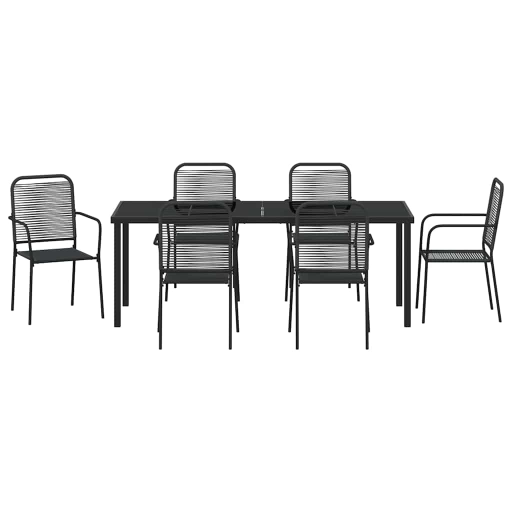Ensemble de salle à manger pour jardin 7 pcs Noir - XIOS