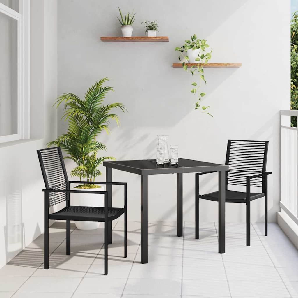 Ensemble de salle à manger pour jardin 3 pcs Noir - XIOS
