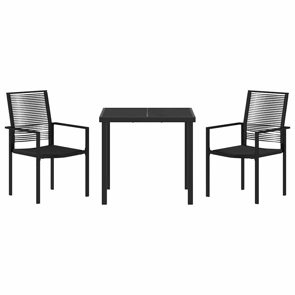 Ensemble de salle à manger pour jardin 3 pcs Noir - XIOS