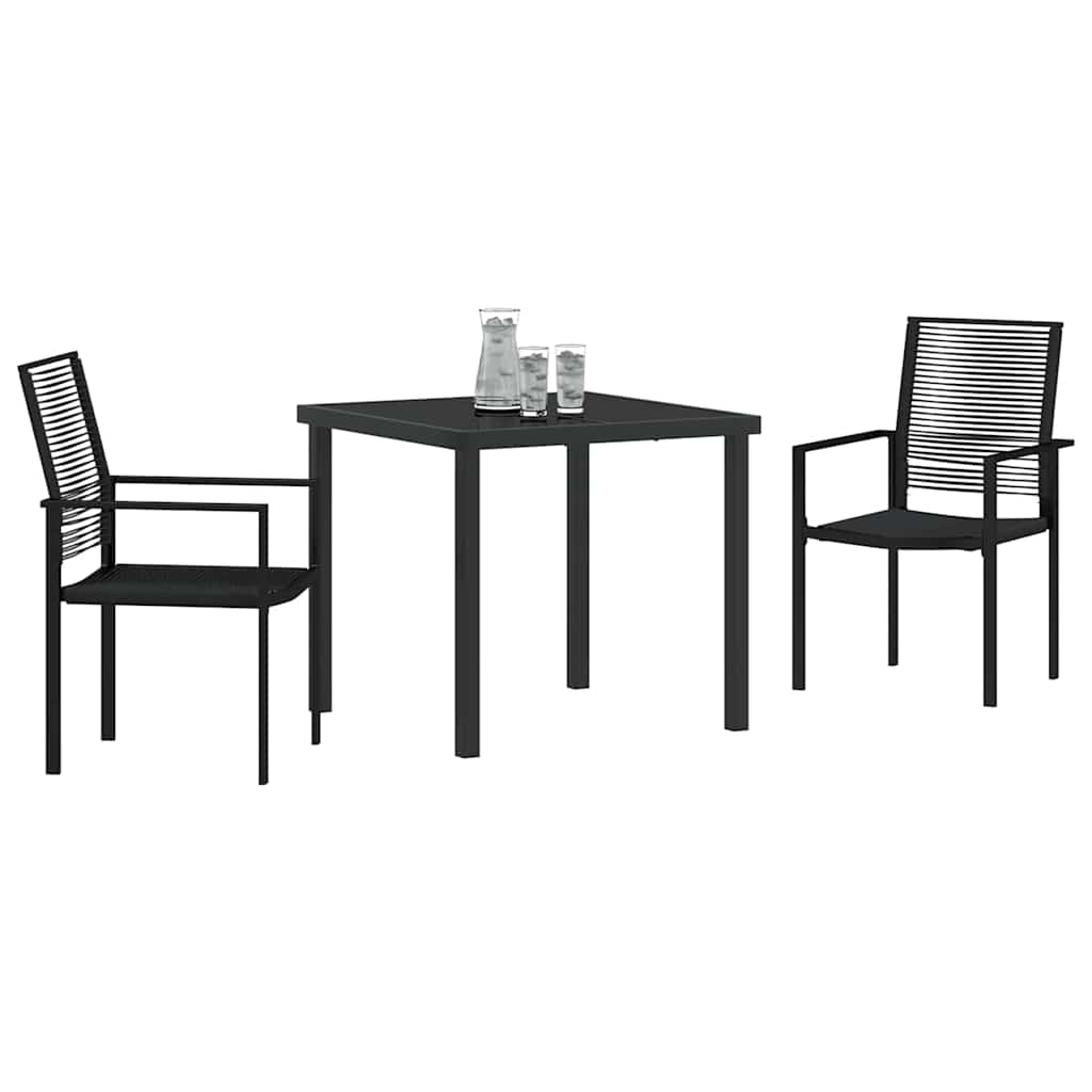 Ensemble de salle à manger pour jardin 3 pcs Noir - XIOS
