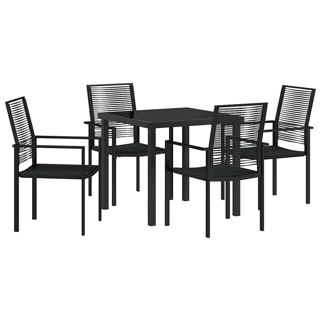 Ensemble de salle à manger pour jardin 5 pcs Noir - XIOS