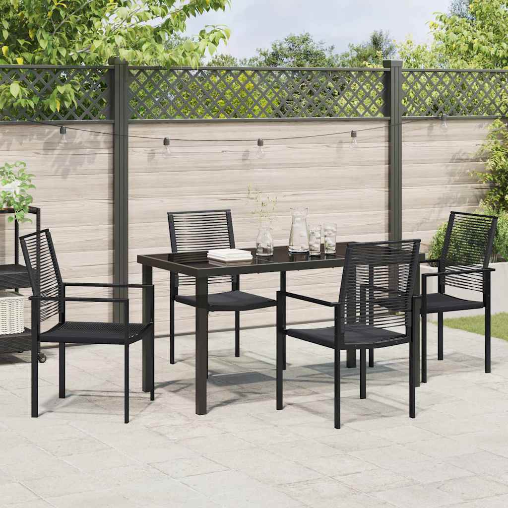 Ensemble de salle à manger pour jardin 5 pcs Noir - XIOS