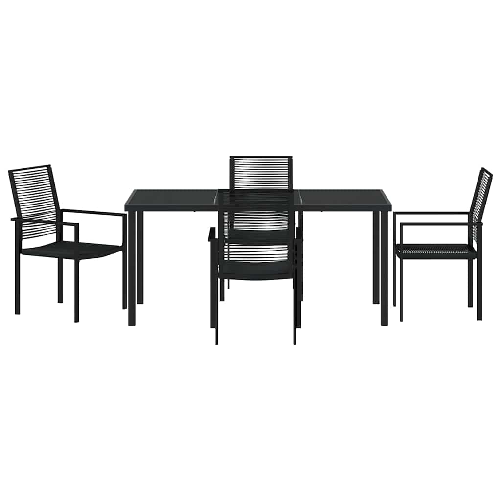 Ensemble de salle à manger pour jardin 5 pcs Noir - XIOS