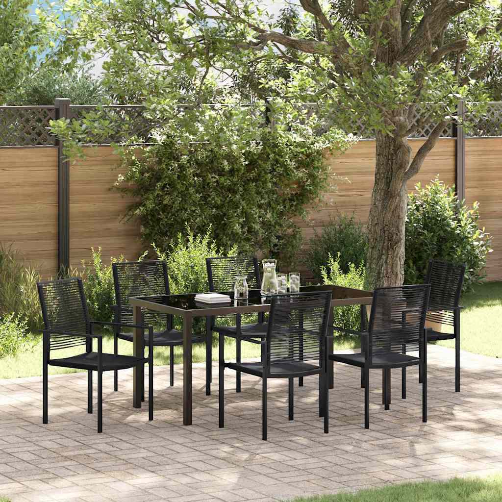 Ensemble de salle à manger pour jardin 7 pcs Noir - XIOS