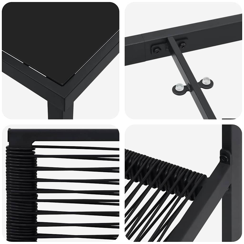 Ensemble de salle à manger pour jardin 7 pcs Noir - XIOS