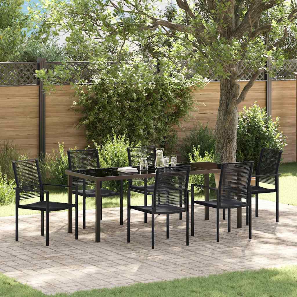 Ensemble de salle à manger pour jardin 7 pcs Noir - XIOS