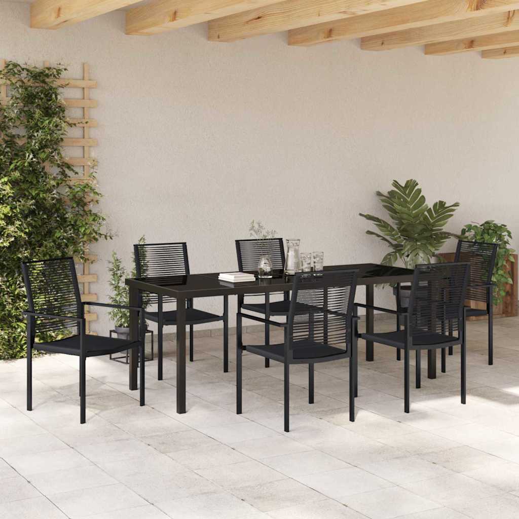 Ensemble de salle à manger pour jardin 7 pcs Noir - XIOS