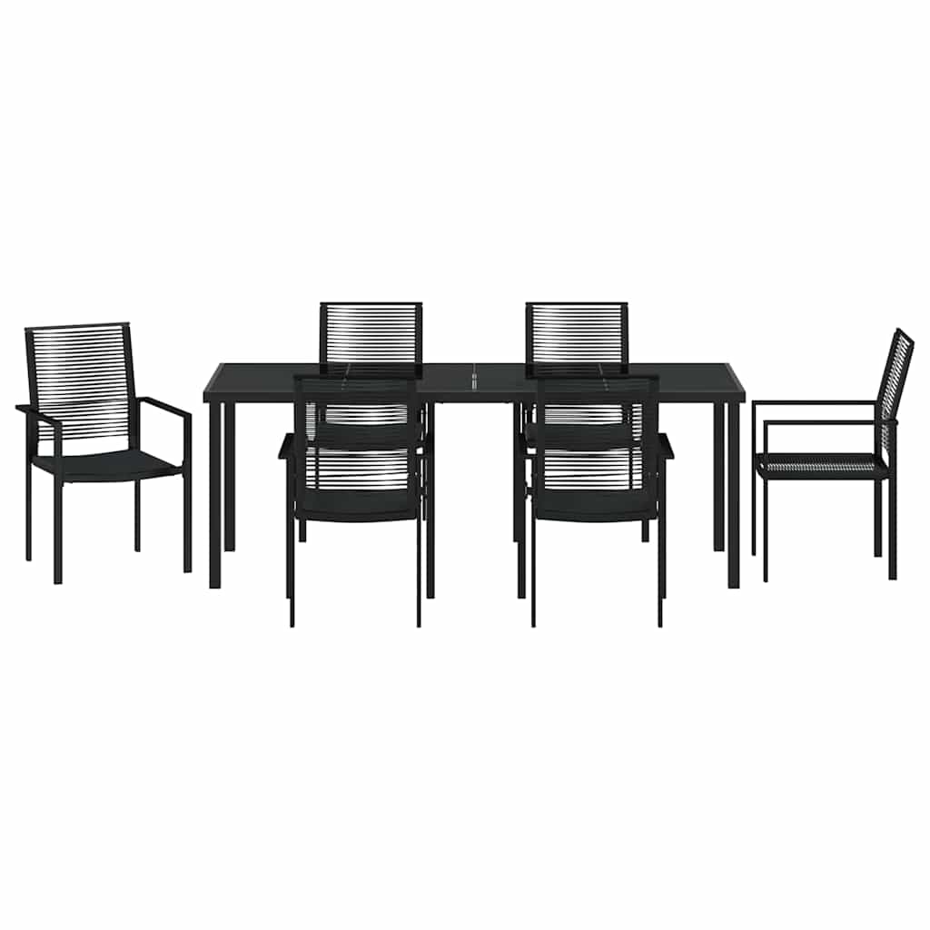 Ensemble de salle à manger pour jardin 7 pcs Noir - XIOS
