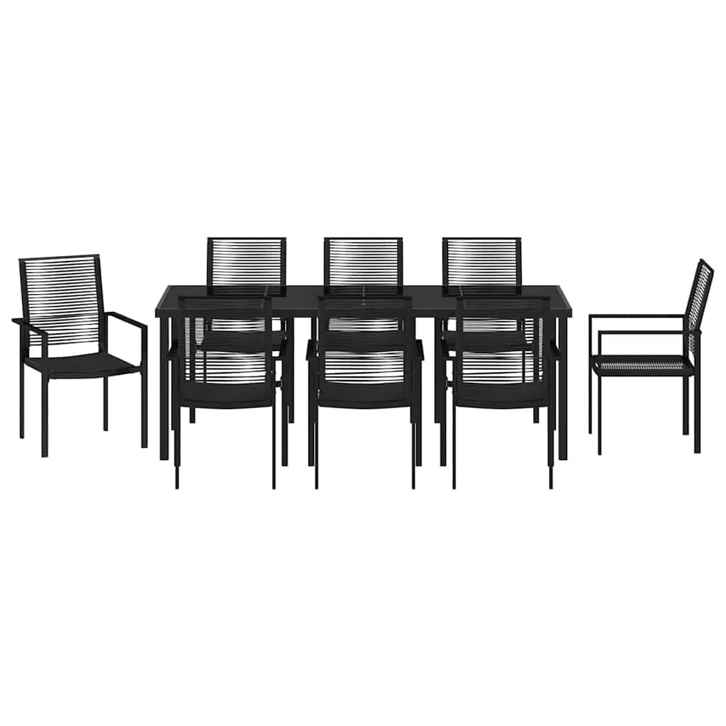 Ensemble de salle à manger pour jardin 9 pcs Noir - XIOS