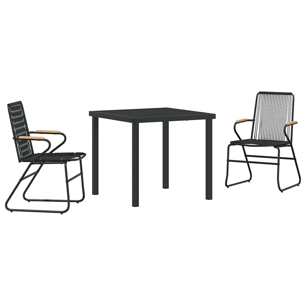 Ensemble de salle à manger pour jardin 3 pcs Noir - XIOS