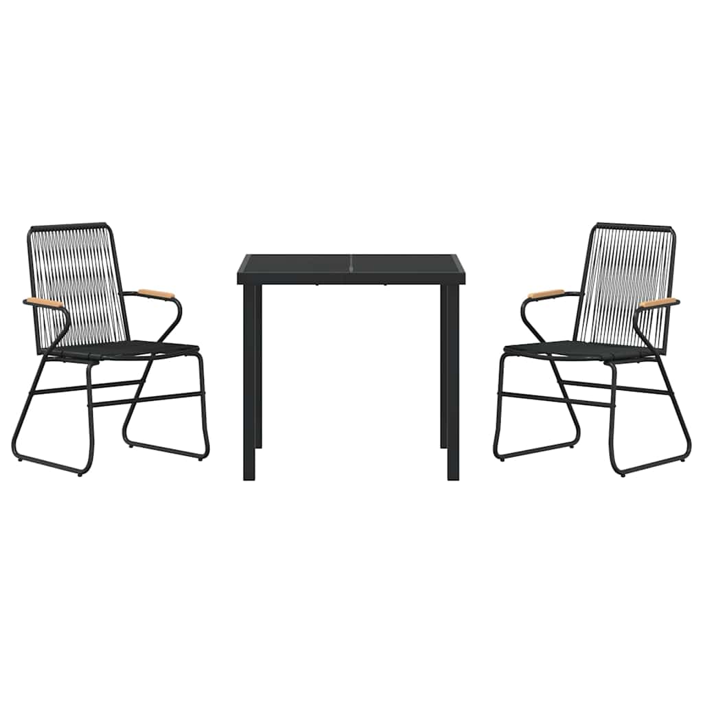 Ensemble de salle à manger pour jardin 3 pcs Noir - XIOS