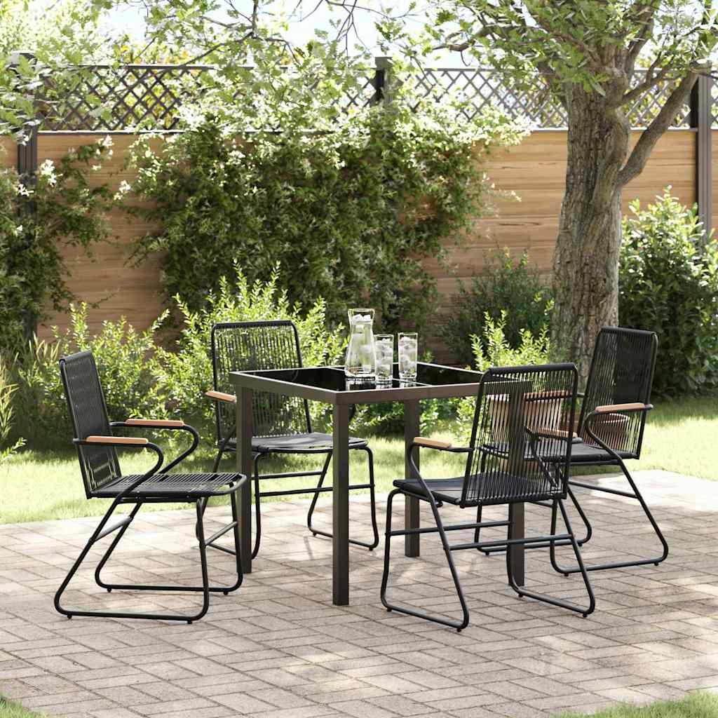 Ensemble de salle à manger pour jardin 5 pcs Noir - XIOS